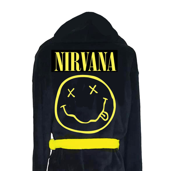 Nirvana Unisex Bathrobe: Yellow Happy Face