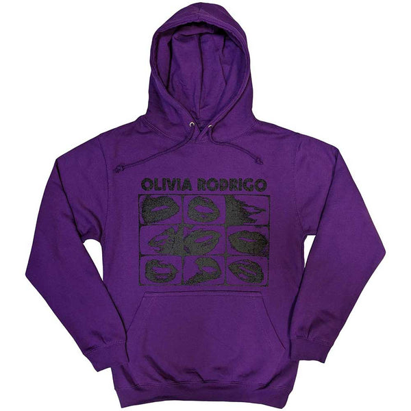 Olivia Rodrigo | Official Band Hoodie | Threshold Lips Grid Purple