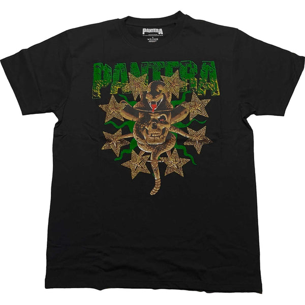 Pantera Unisex T-Shirt: Skull & Snake (Diamante)