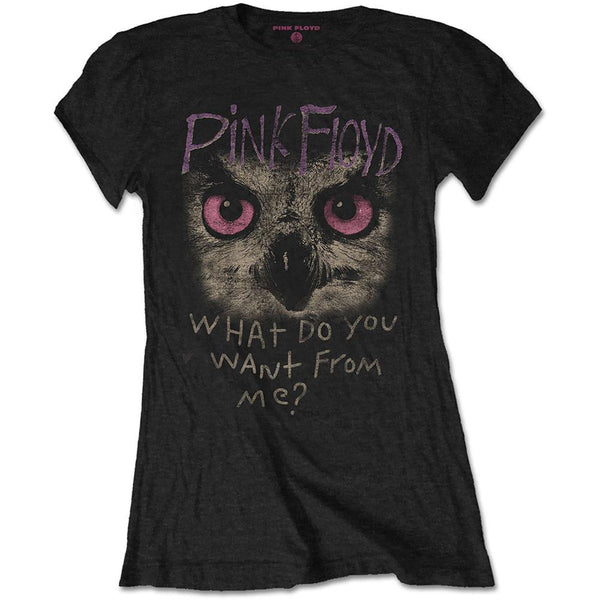 Pink Floyd Ladies Tee: Owl - WDYWFM?