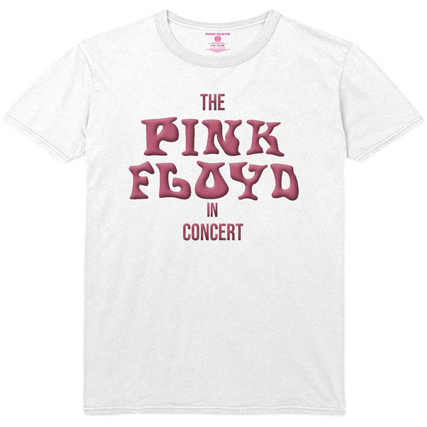 Pink Floyd Unisex T-Shirt: In Concert (Puff Print) White
