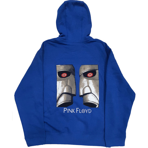 Pink Floyd Unisex Zipped Hoodie: Metal Heads Close Up (Back Print)