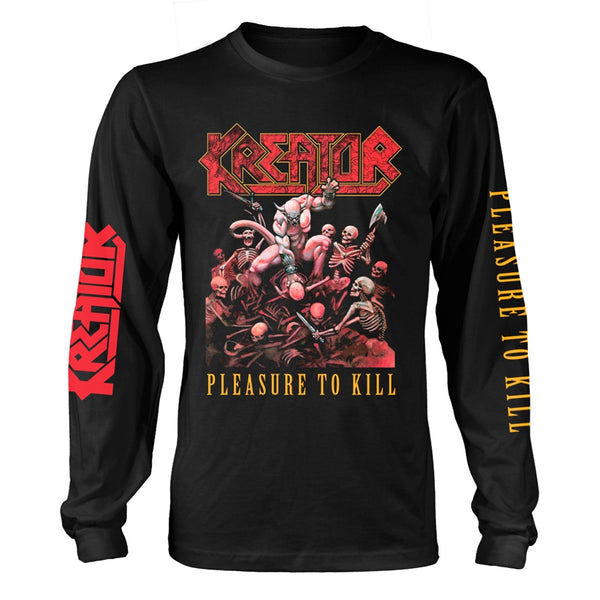 Kreator Unisex Long Sleeved T-shirt: Pleasure To Kill