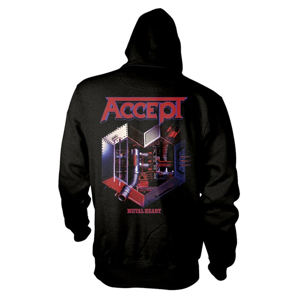 Accept Unisex Zipped Hoodie: Metal Heart 1 (back print)