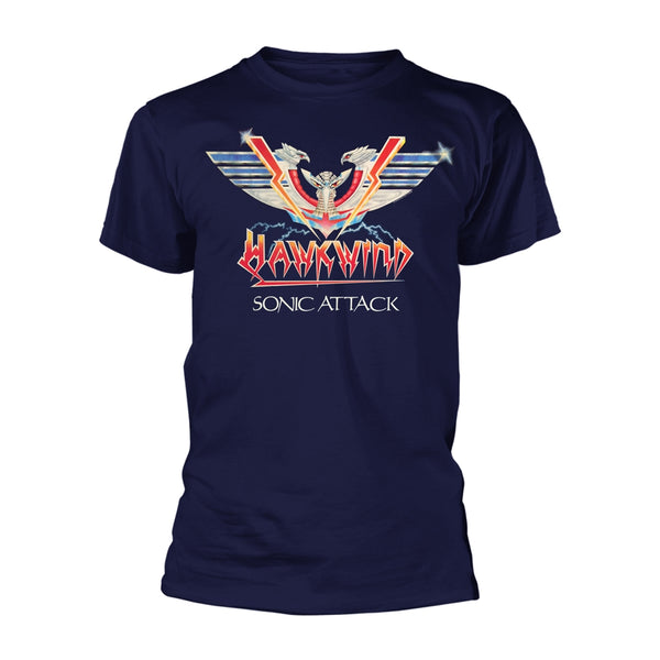 Hawkwind Unisex T-shirt: Sonic Attack (Navy)