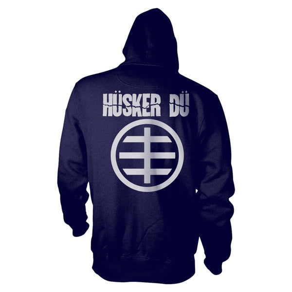 Husker Du Unisex Zipped Hoodie: Circle Logo 1 (back print)