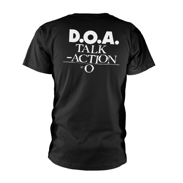 D.O.A Unisex T-shirt: Talk Action (back print)