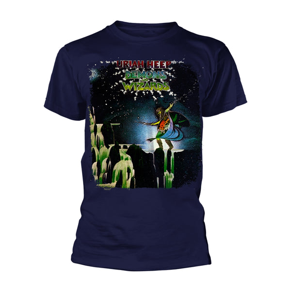 Uriah Heep Unisex T-shirt: Demons And Wizards (Navy)