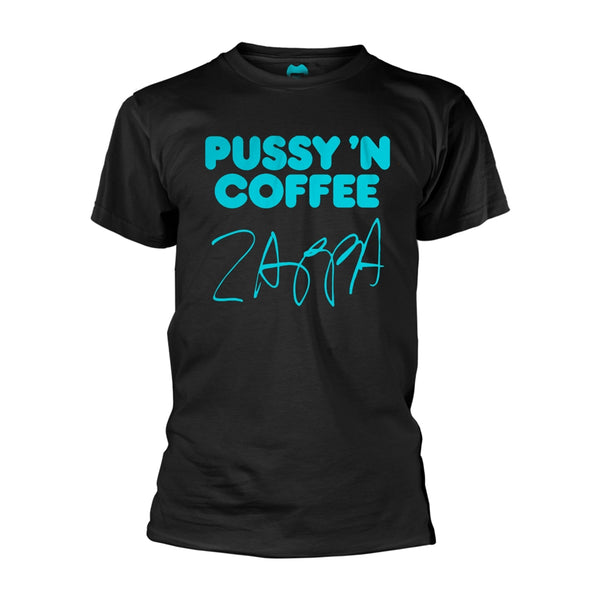 Frank Zappa Unisex T-shirt: Pussy N Coffee (Black)