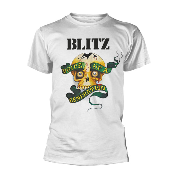 Blitz Unisex T-shirt: Voice Of A Generation (White)