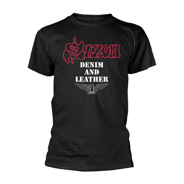 Saxon Unisex T-shirt: Denim And Leather