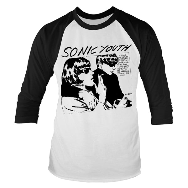 Sonic Youth Unisex Raglan T-shirt: Goo (White/Black)