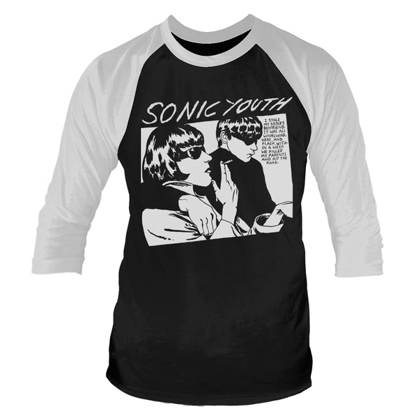 Sonic Youth Unisex Raglan T-shirt: Goo (Black/White)