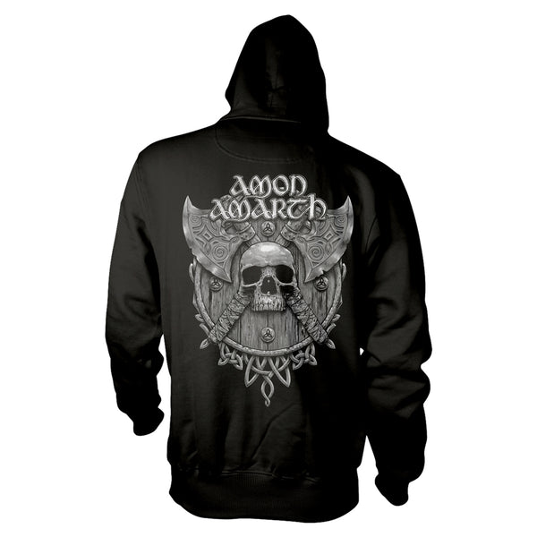 Amon Amarth Unisex Hooded Top: Grey Skull (back print)