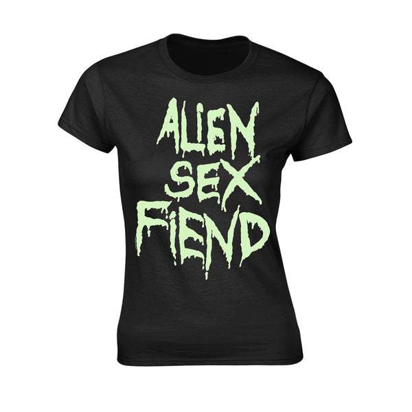 Alien Sex Fiend Ladies Ladies T-shirt: Logo (Glow)