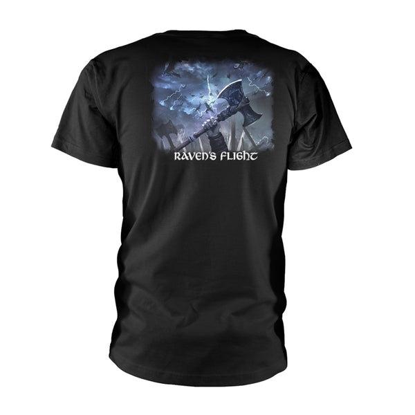 Amon Amarth Unisex T-shirt: Raven's Flight (Black) (back print)