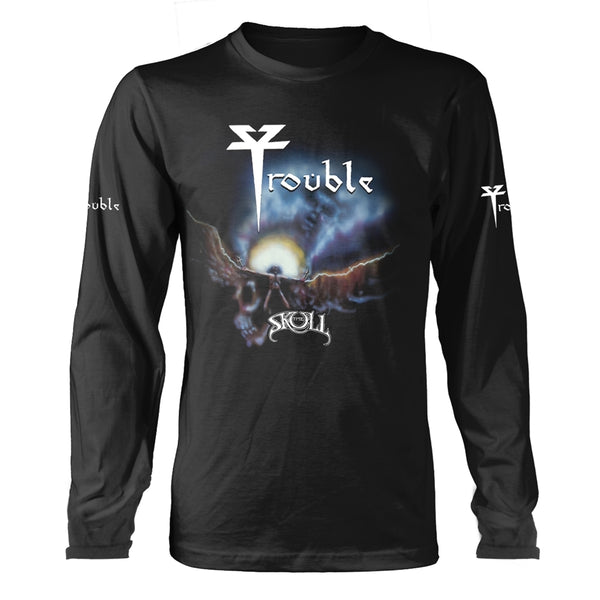 Trouble Unisex Long Sleeved T-shirt: The Skull (back print)