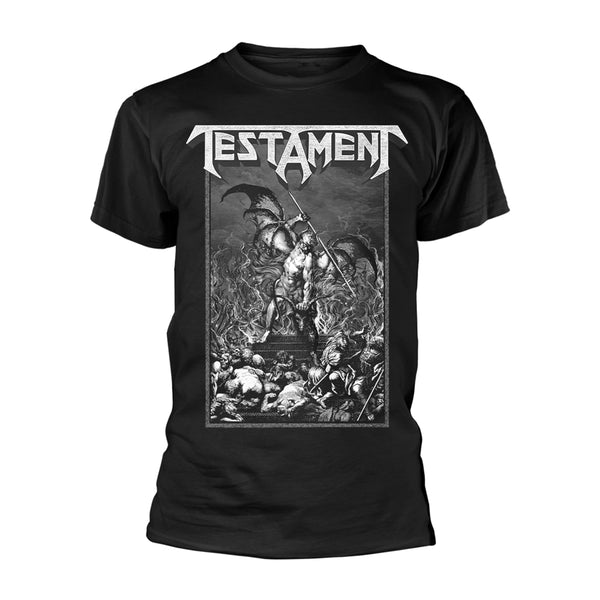Testament Unisex T-shirt: Pitchfork Horns (back print)
