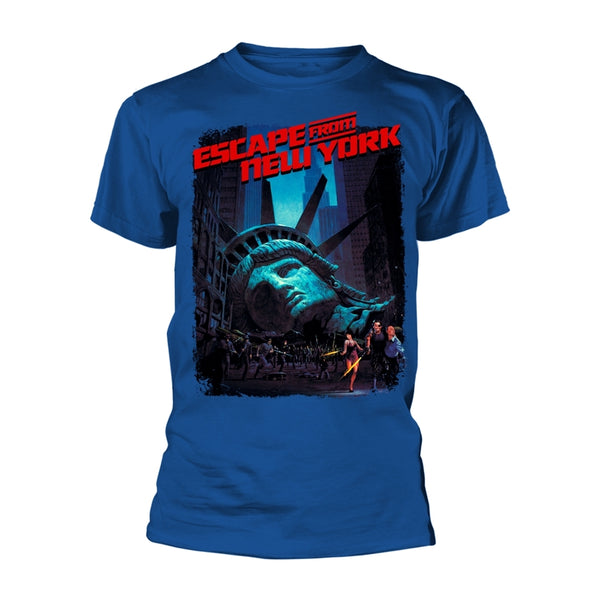 Escape From New York Unisex T-shirt: Movie Poster (Royal Blue) (back print)