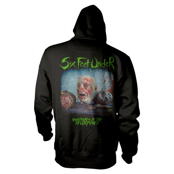 Six Feet Under Unisex Hoodie: Nightmares Of The Decomposed (back print)