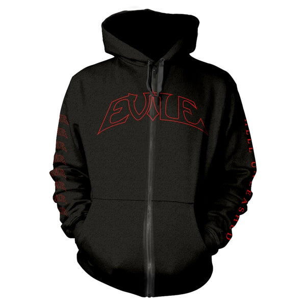 Evile Unisex Zipped Hoodie: Hell Unleashed (Black) (back print)