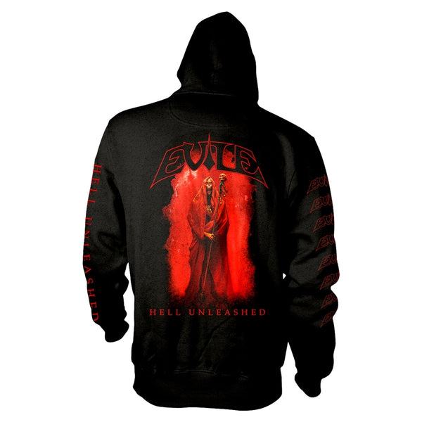 Evile Unisex Zipped Hoodie: Hell Unleashed (Black) (back print)