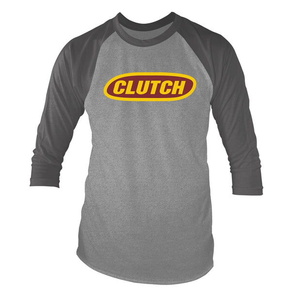 Clutch Unisex Raglan T-shirt: Classic Logo (Grey Marl/Charcoal)