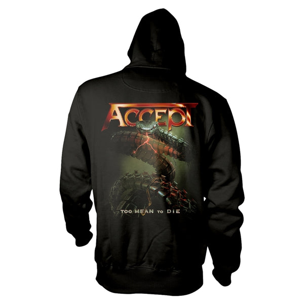 Accept Unisex Hooded Top: Too Mean To Die (back print)