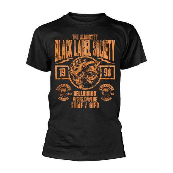 Black Label Society Unisex T-shirt: Hell Riding Worldwide (back print)