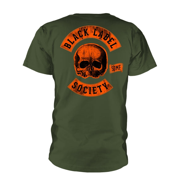 Black Label Society Unisex T-shirt: Hardcore Iron (Military Green)(back print)