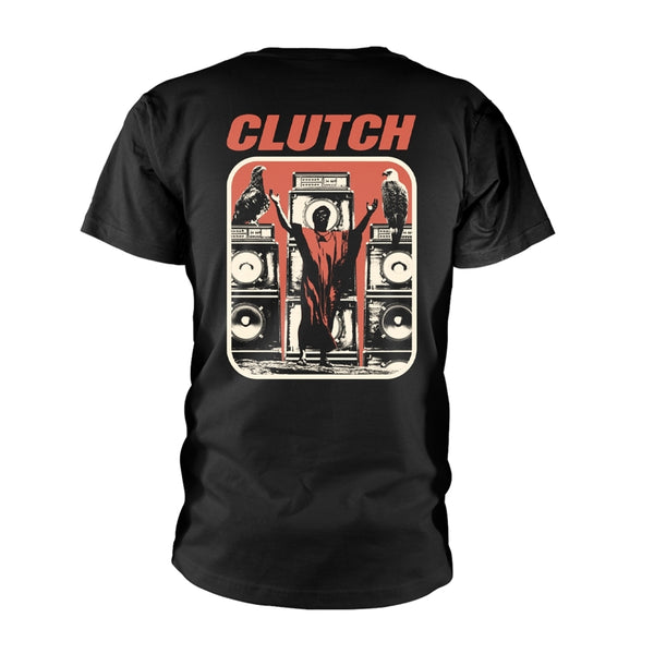 Clutch Unisex T-shirt: Messiah (Black) (back print)