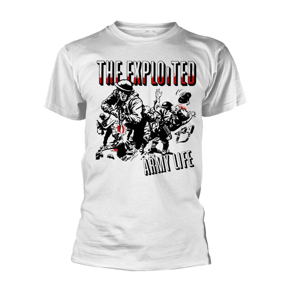 The Exploited Unisex T-shirt: Army Life (White)