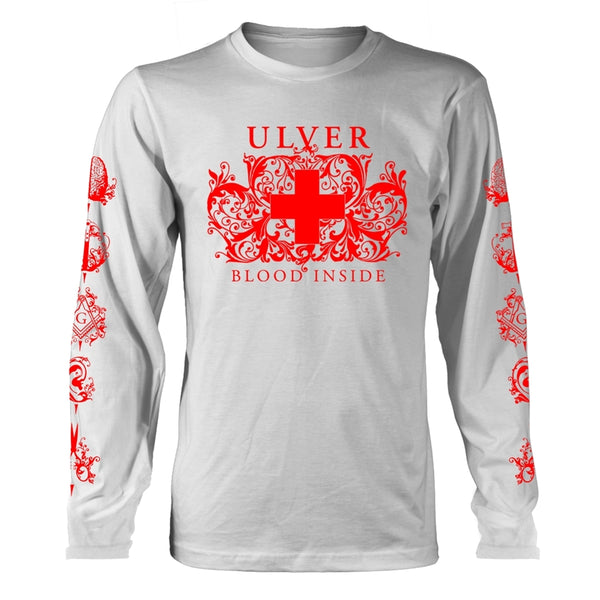 Ulver Unisex Long Sleeved T-Shirt: Blood Inside (White) (Back Print)