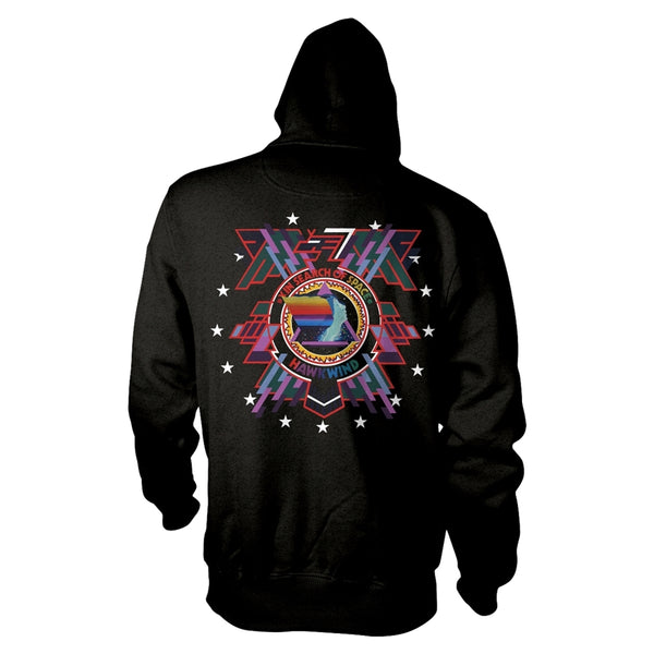 Hawkwind Unisex Zipped Hoodie: In Search Of Space (back print)