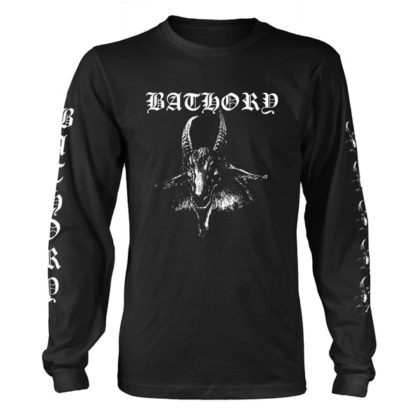 Bathory Unisex Long Sleeved T-Shirt: Goat (back print)