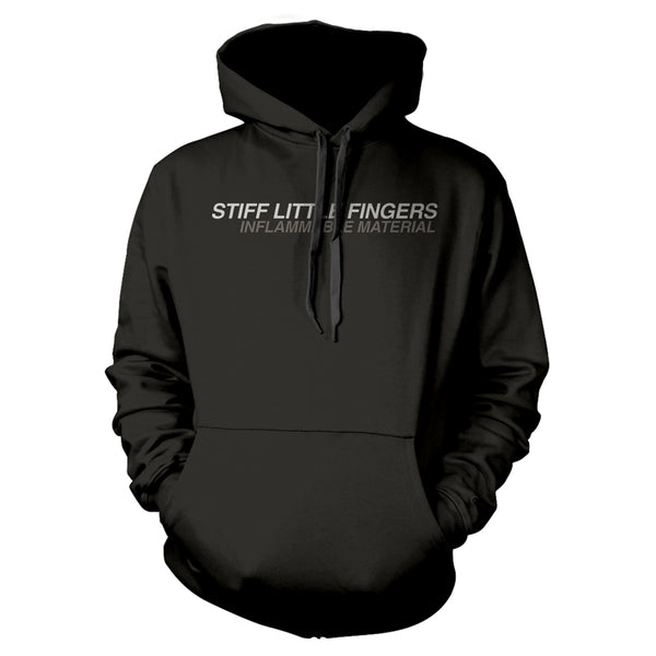 Stiff Little Fingers Unisex Hoodie: Inflammable Material (back print)