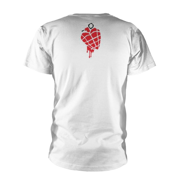 Green Day Unisex T-shirt: American Idiot Heart (White) (back print)