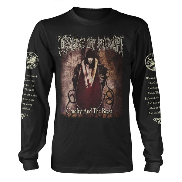 Cradle Of Filth Unisex Long Sleeved T-shirt: Cruelty And The Beast (2021) (back print)