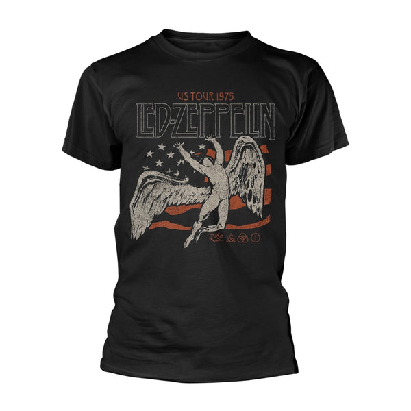 Led Zeppelin Unisex T-shirt: Us 1975 Tour Flag