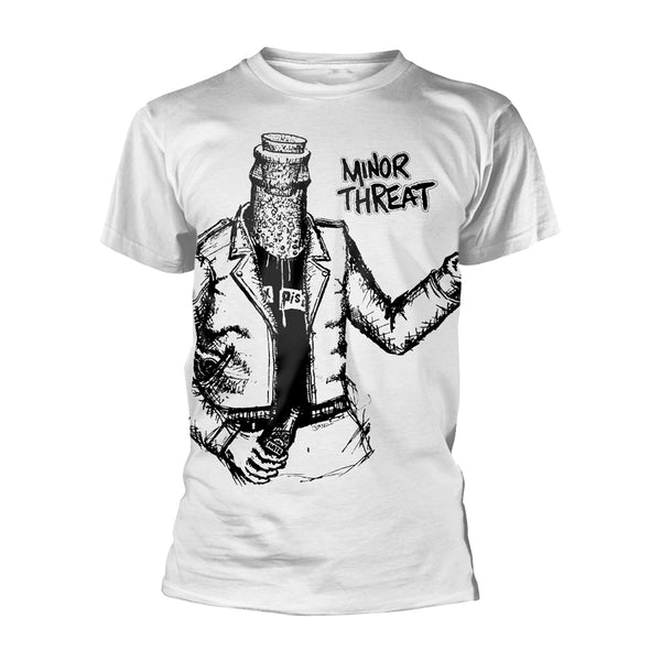 Minor Threat Unisex T-shirt: Bottle Man (Jumbo Print)