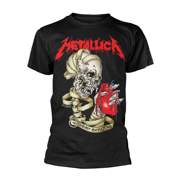 Metallica Unisex T-shirt: Heart Explosive (back print)