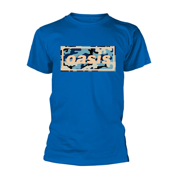 Oasis Unisex T-shirt: Camo Logo (Royal)