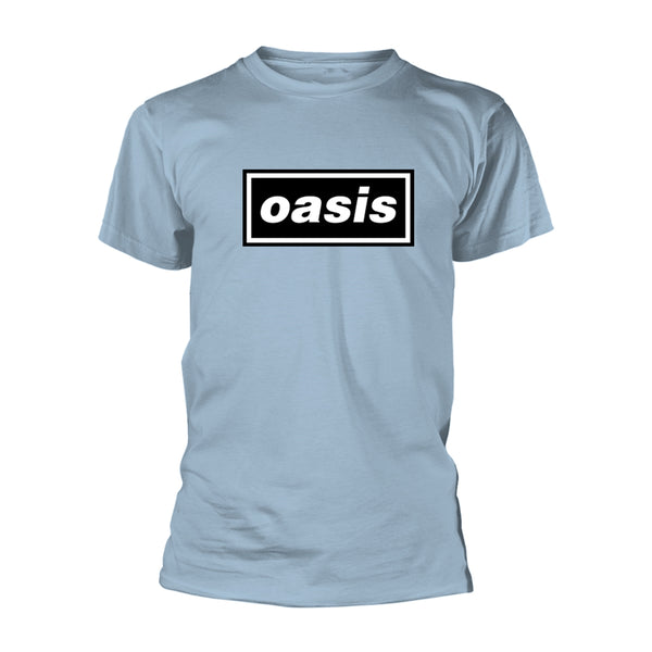 Oasis Unisex T-shirt: Decca Logo (Light Blue)