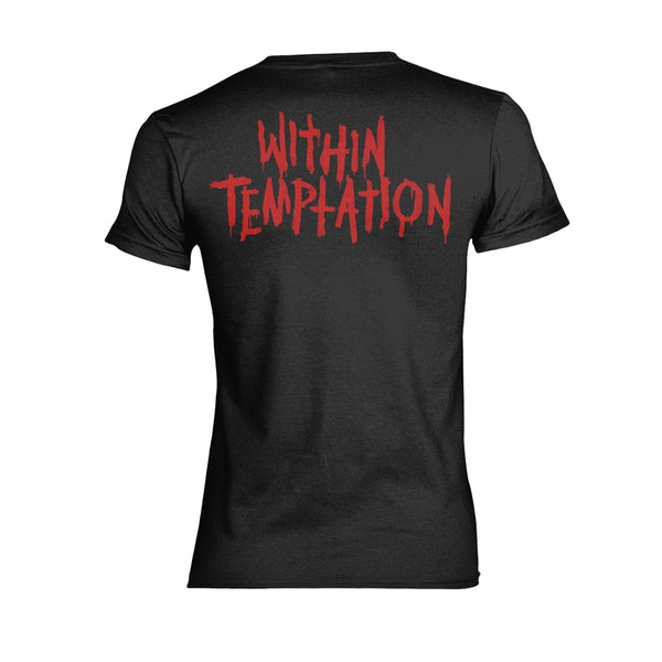 Within Temptation Ladies T-shirt: Purge Outline (Red Face) (back print)