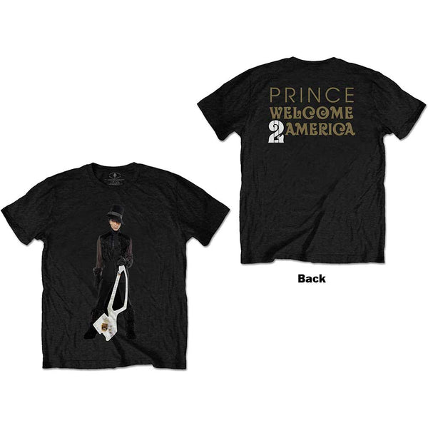 Prince | Official Band T-Shirt | W2A White Guitar (Back Print)