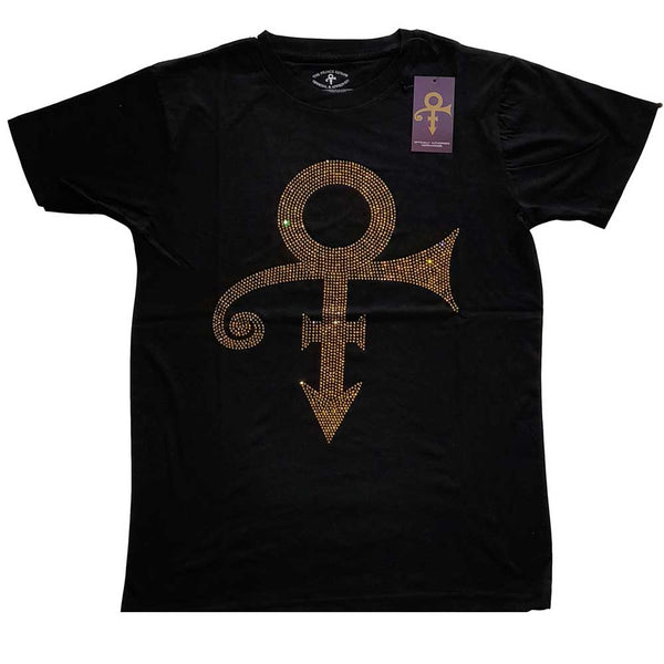 Prince | Official Band T-Shirt | Gold Symbol (Diamante)