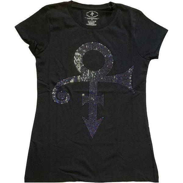 Prince | Official Ladies T-shirt | Purple Symbol (Diamante)