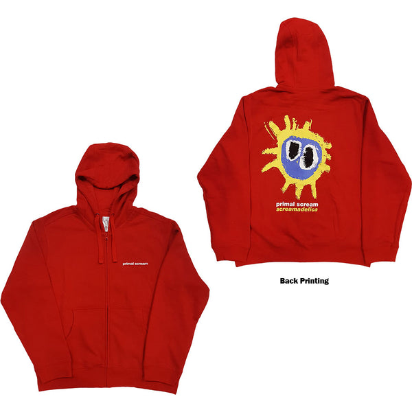 Primal Scream Unisex Zipped Hoodie: Screamadelica (Back Print)