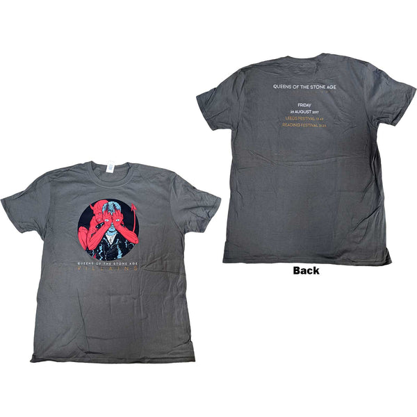 Queens Of The Stone Age Unisex T-Shirt: Villains R&L 2017 (Back Print)