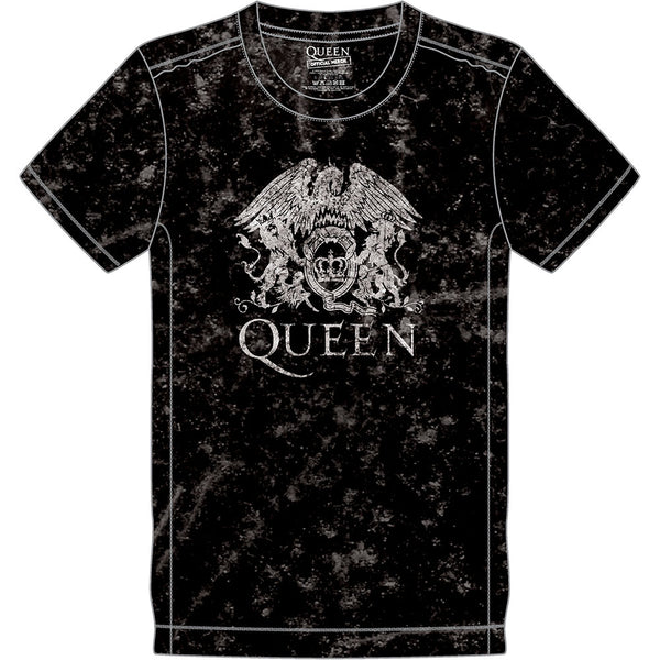 Queen Unisex T-Shirt (Snow Wash): Classic Crest